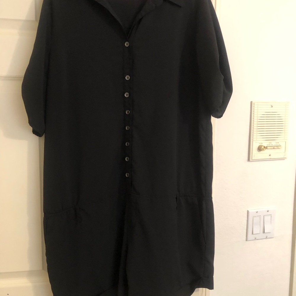 Daisy Fuentes Black Button-Up Romper